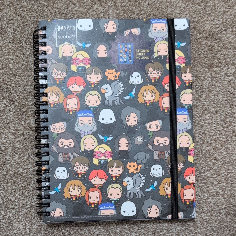 NWT Harry Potter Spiral Notebook with Sticker Sheet - Picture 2 of 5